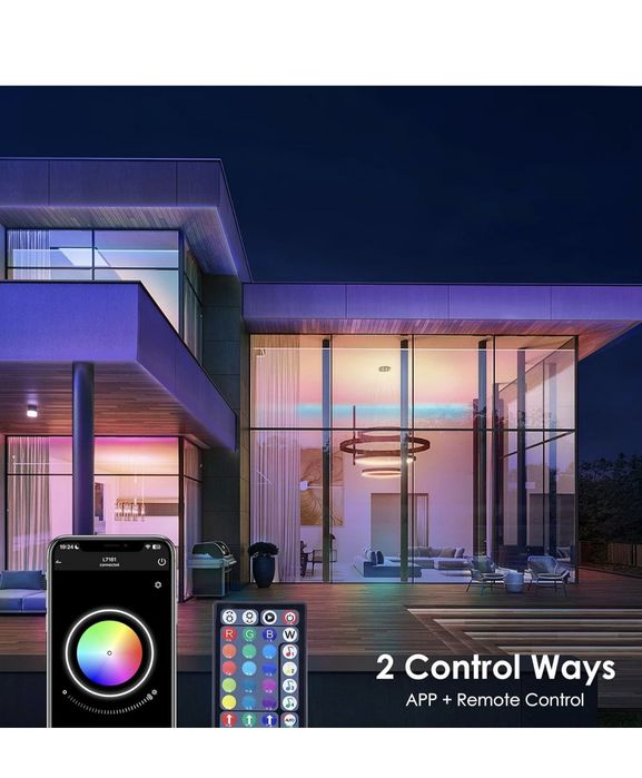 Kit Leds 20 metros RGB APP e comando