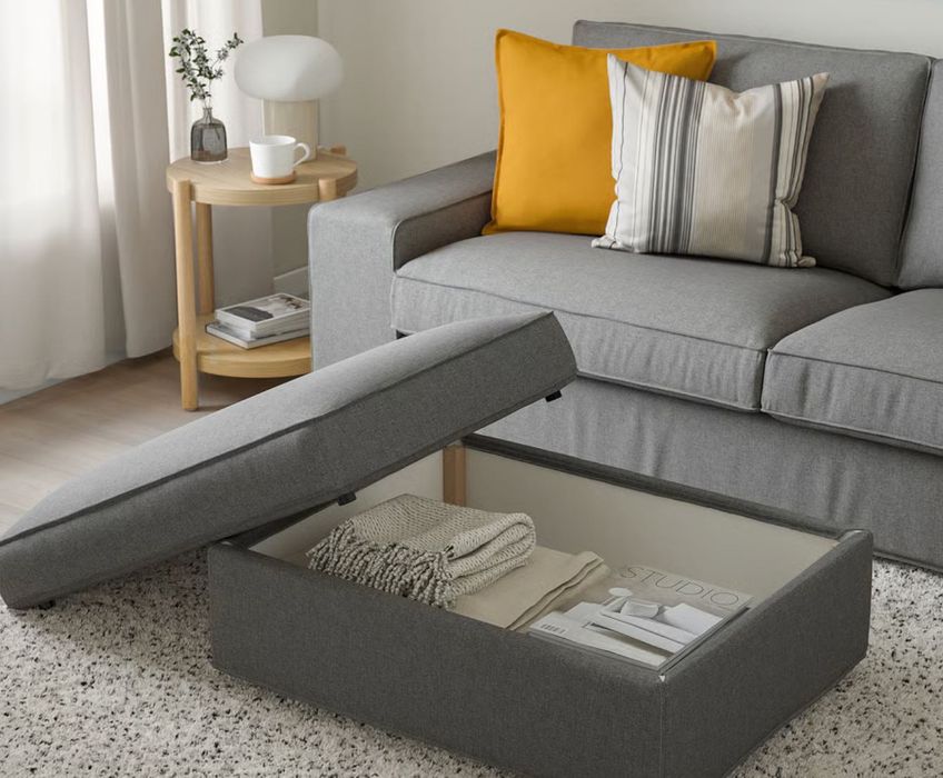 Sofá IKEA Kivic 3 lugares + Repousa pés