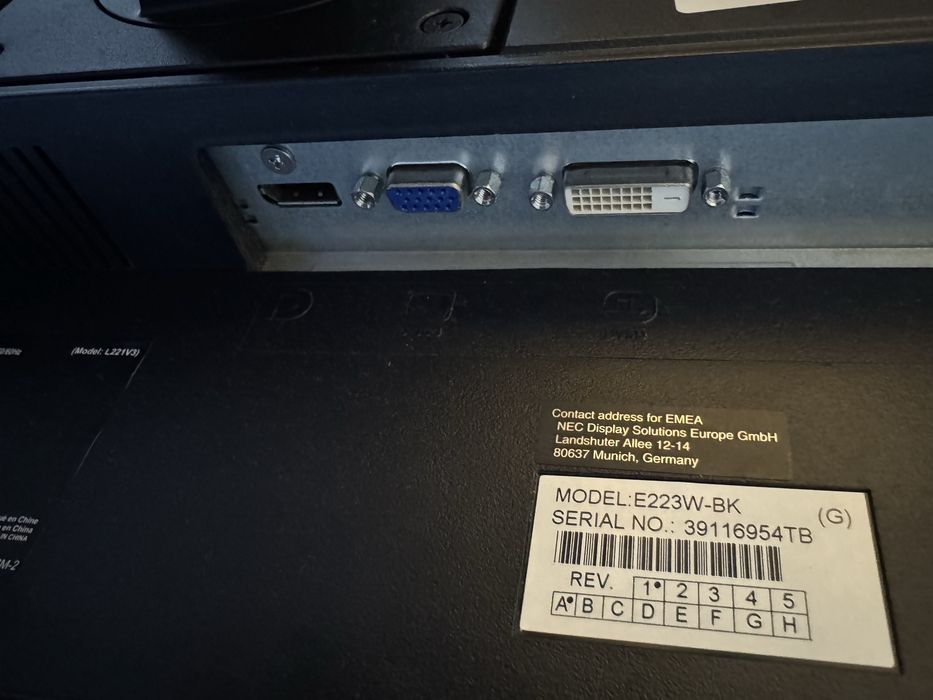 Monitor NEC MultiSync E223W