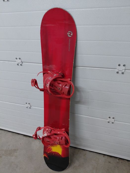 Snowboard com fixações