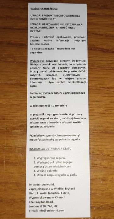 Zegarek dziecięcy Anisnap - królik