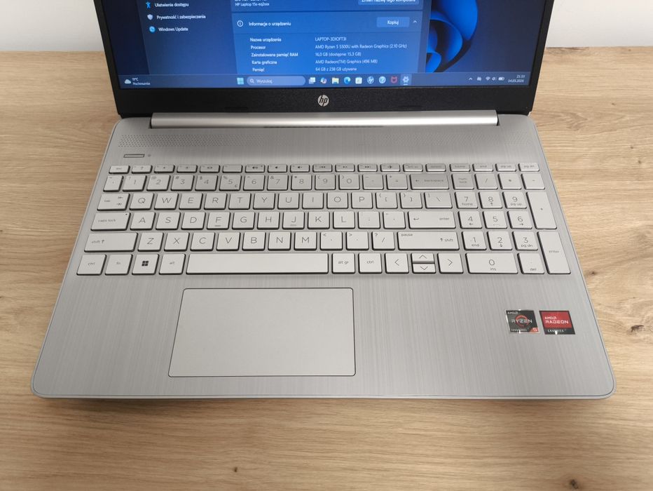 JAK NOWY! HP 15s | Ryzen 5 5500U | 16GB RAM | SSD 256GB | Windows 11