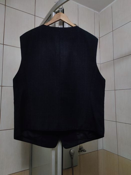 Bezrękawnik XL elegancki szary siwy męski do garnituru opinający czarn