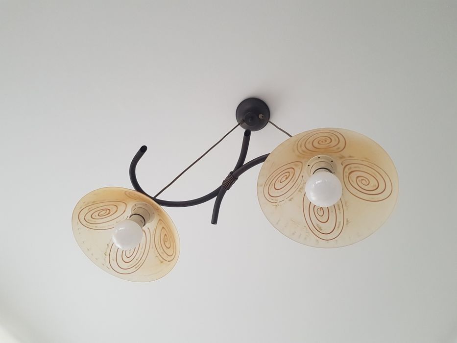 Komplet lamp brązowo-beżowe