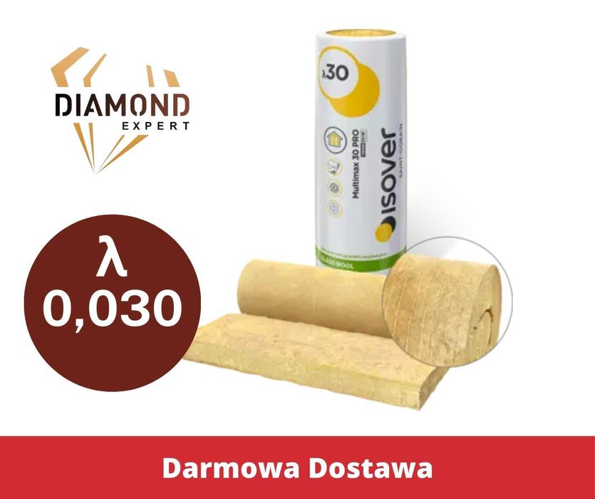 Wełna Mineralna Rolki Na Poddasze-10cm-0,033-Szklana-Wata-Mata