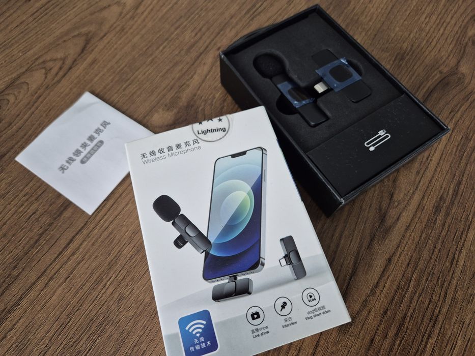 Microfone de Lapela Sem Fio para iPhone