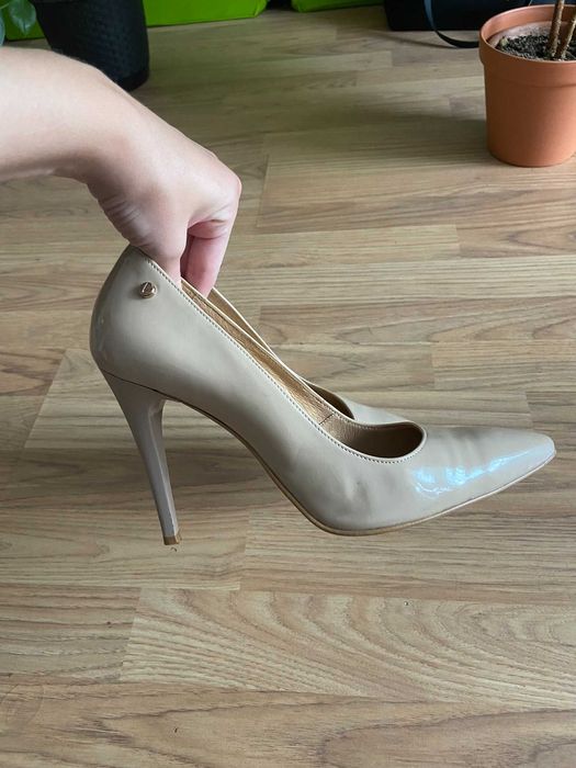 Szpilki venezia 40 kremowe beżowe