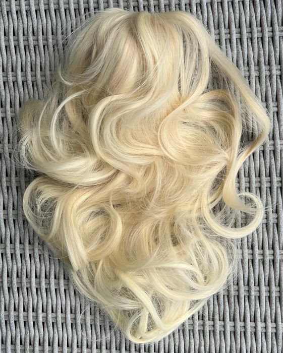Premium Ultra włosy doczepiane, jasny blond, kucyk, klamra 34 cm 141.