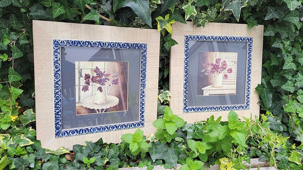 Conjunto de 2 belos quadros florais