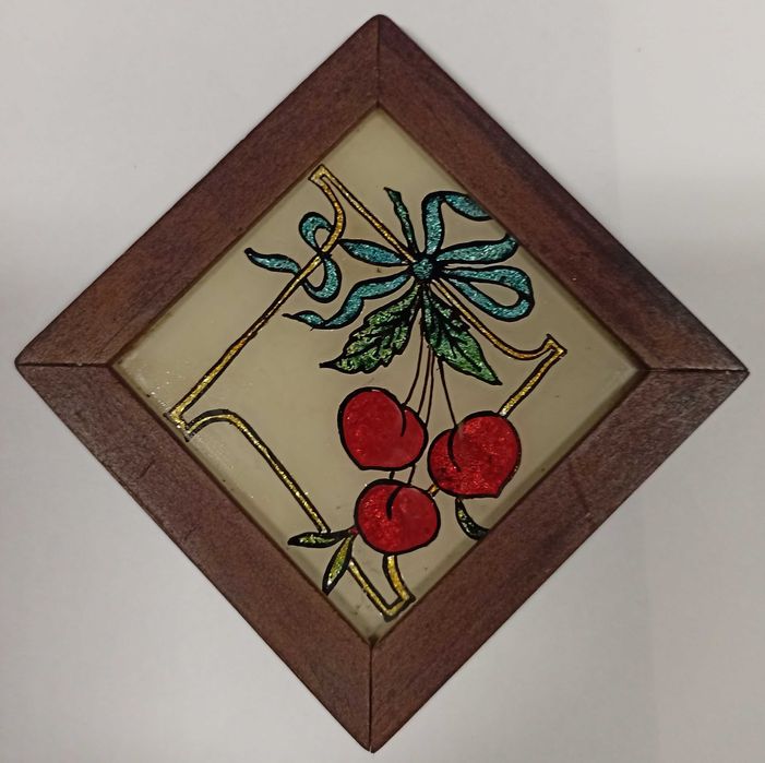 Conjunto 7 pequenos quadrinhos 11 x 11 com pinturas alusivas a frutos