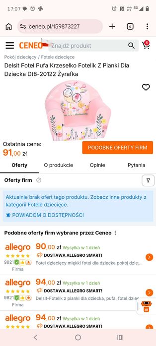 Fotelik dla dziewczynki