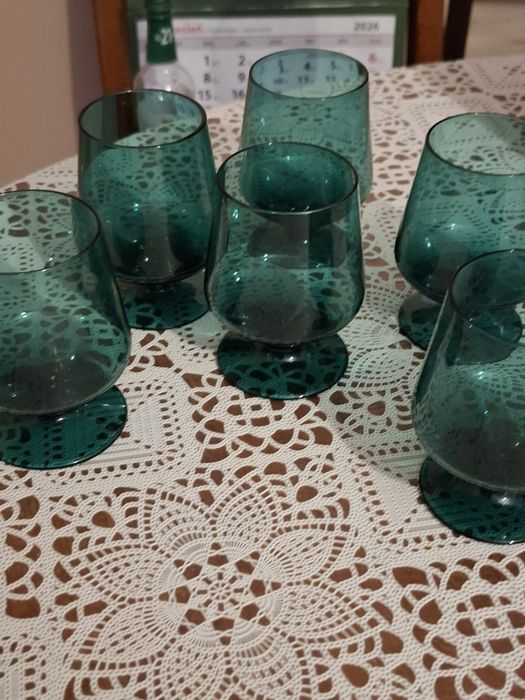 Kieliszki huta Krosno koniakówki