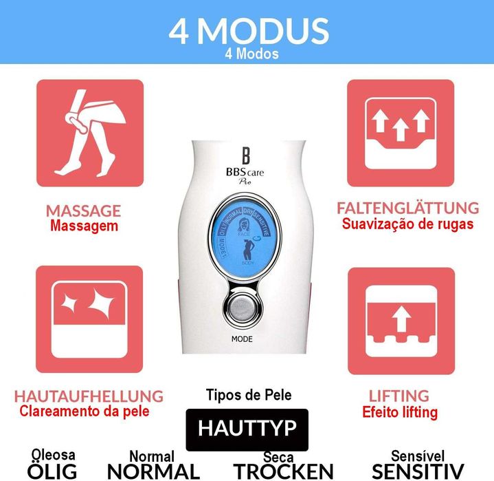 Aparelho facial e corporal ultrassónico BBS Care Pro