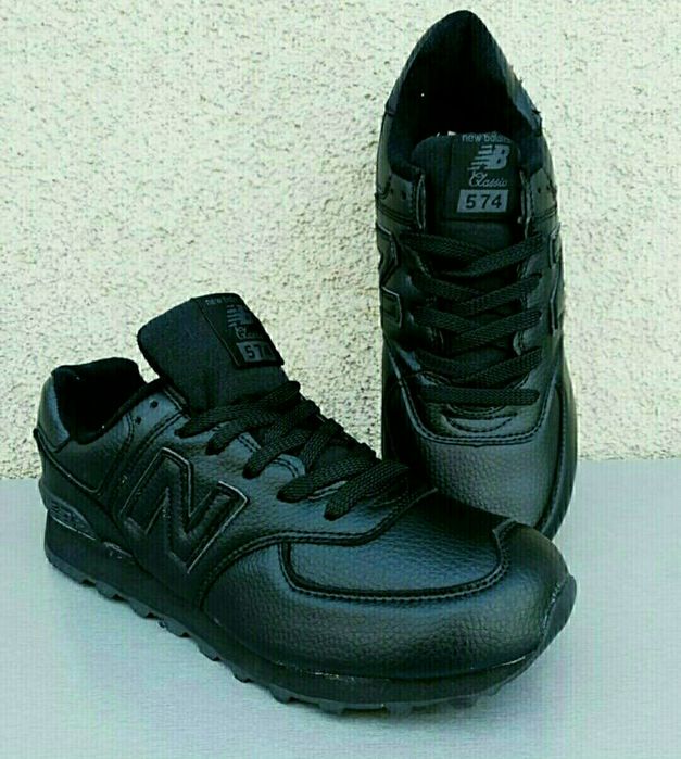 New Balance 574 кроссовки мужские черные кожаные Вьетнам р 44