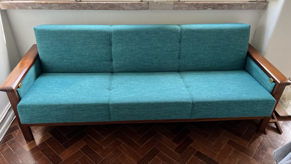 Sofá-Cama OLAIO Mid-Century – Totalmente Restaurado (Design Anos 60)