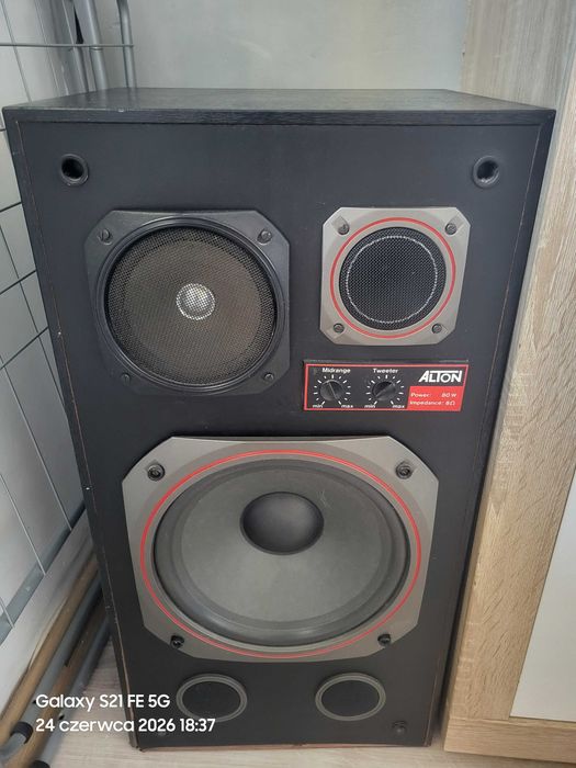 Wieża Technics z gramofonem i głośnikami Alton 80