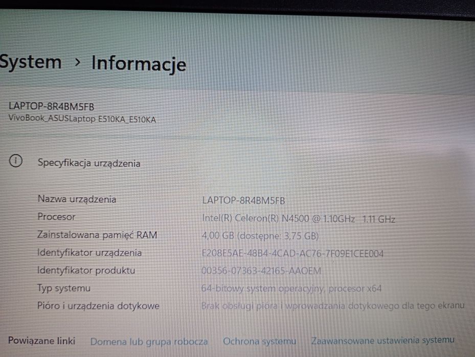 Laptop vivobook asus  e510ka