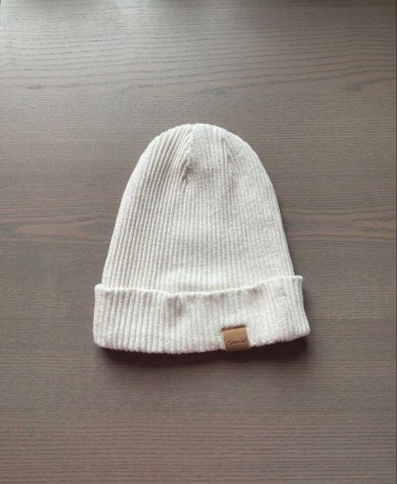 Czapka beanie biała white bawełna cotton polska marka Zuli by Mamacita