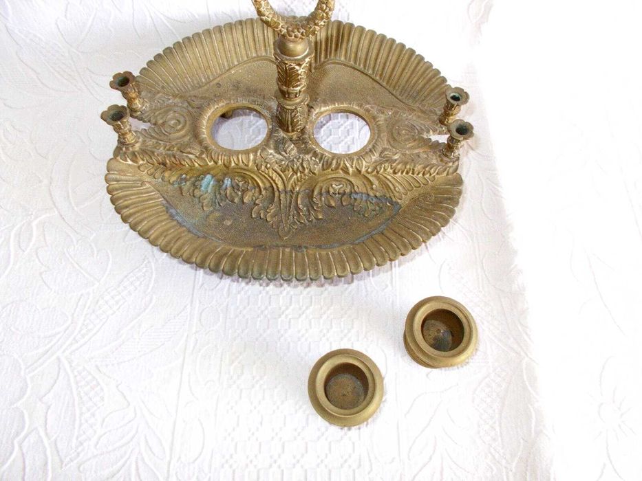 Tinteiro antigo em bronze