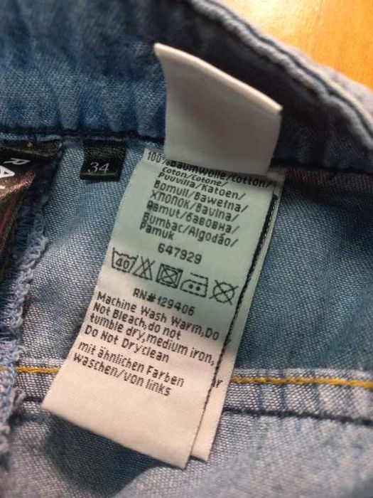 Spodnie obniżony krok hafty cienki jeans r. XS-S