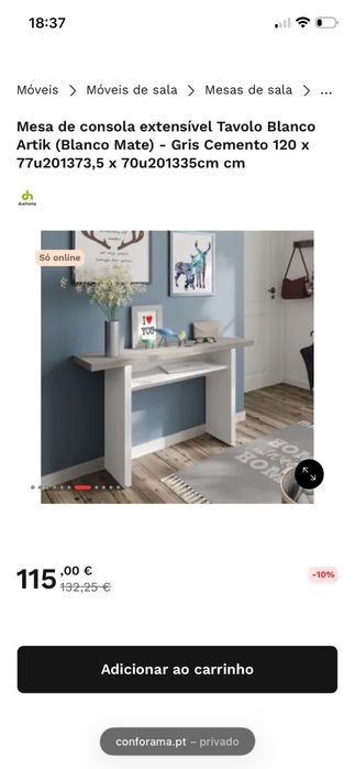Mesa na e cozinha ou sala cono comk aparador