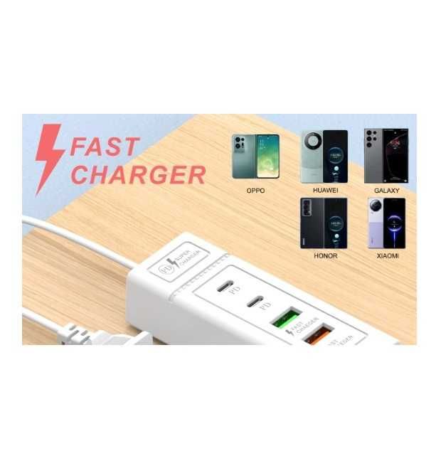 4-portowa ładowarka USB do szybkiego ładowania typu C