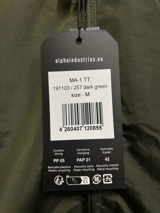 Kurtka Przejściowa Alpha Industries MA-1 TT Slim Fit Bomber M Nowa