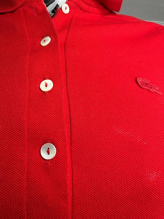 Koszula Damska Polo Lacoste z Dł.Rękawem czerwona rozmiar. XS / 34