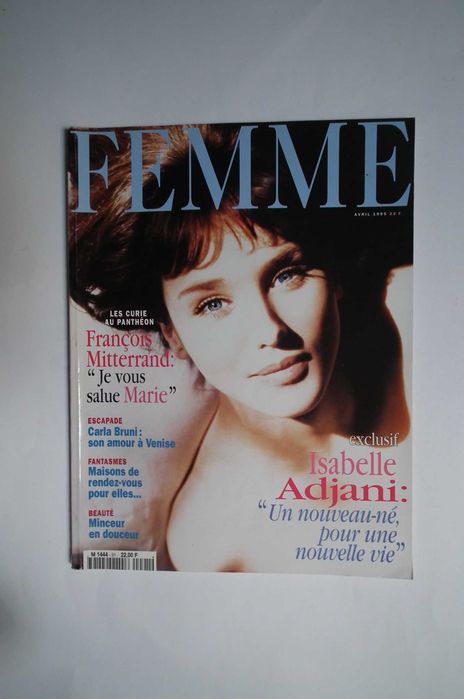 Revista Femme, 91, Abril de 1995. Isabelle Adjani. Envio grátis.