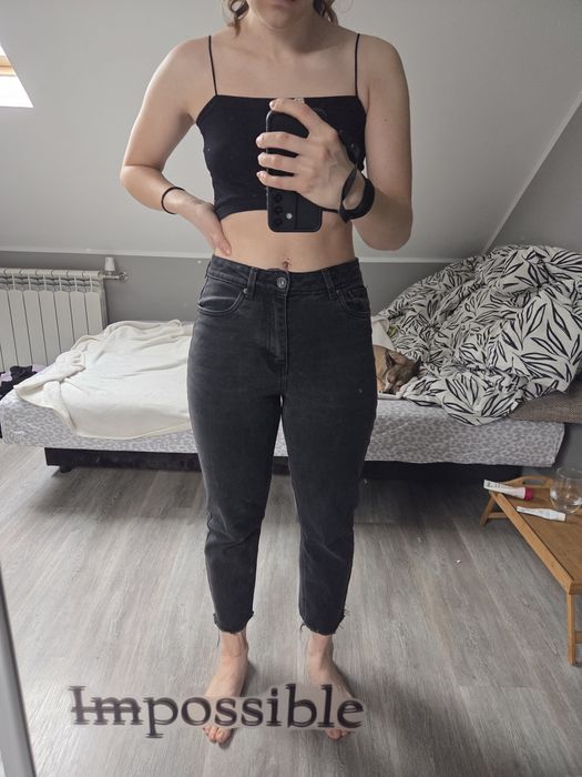 Czarne jeansy damskie S