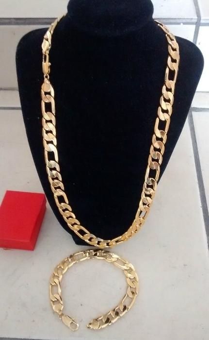 Pozłacany łańcuszek,585,14k,figaro długośc 60cm,szerokośc 15mm 100gram