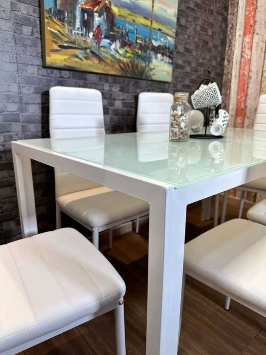 Mesa de jantar branca com 6 cadeiras - ENTREGA GRATUITA!