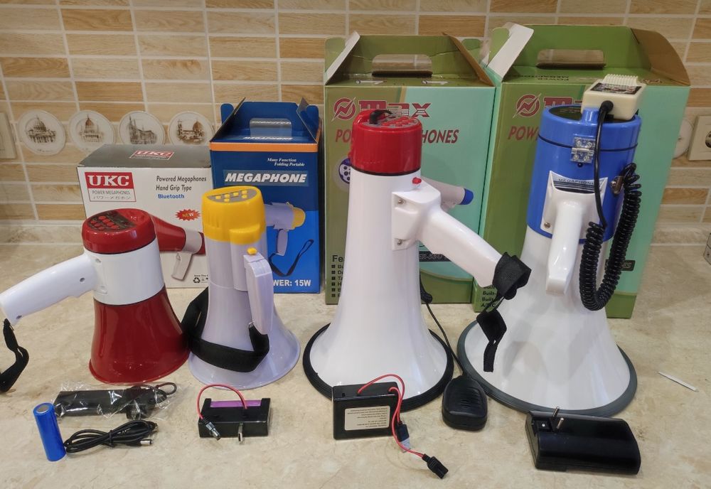 Громкоговоритель рупор мегафон 15W запись аккумулятор