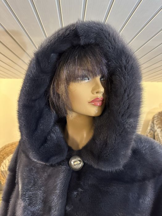 Рр 60+. Батал. Норковая шуба ‘ синий джинс ’ VG. Греция