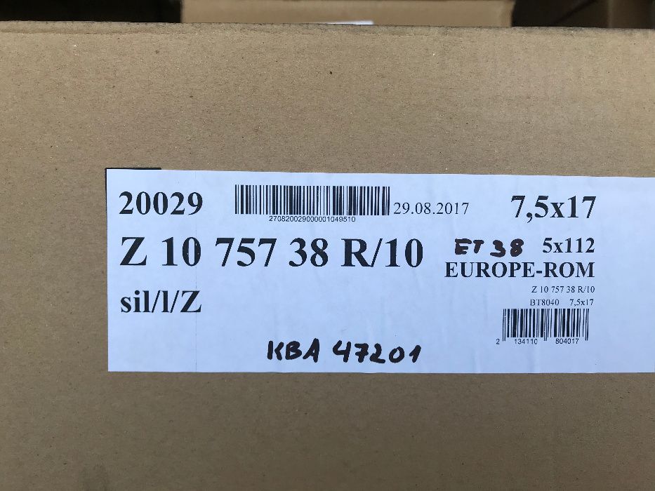 Alufelgi 17'' Aluett 5x112