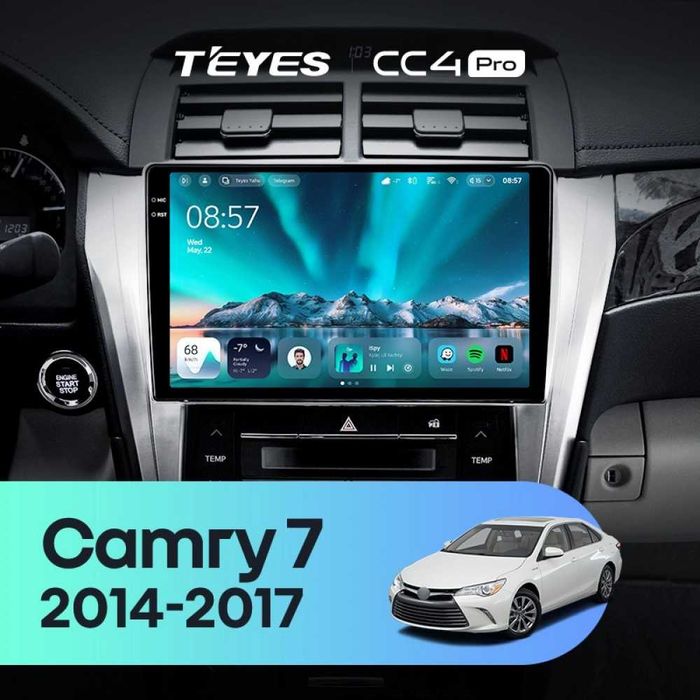 Штатна магнітола Teyes CC4 Pro 2k 8+128 Gb Toyota Camry XV 50 55