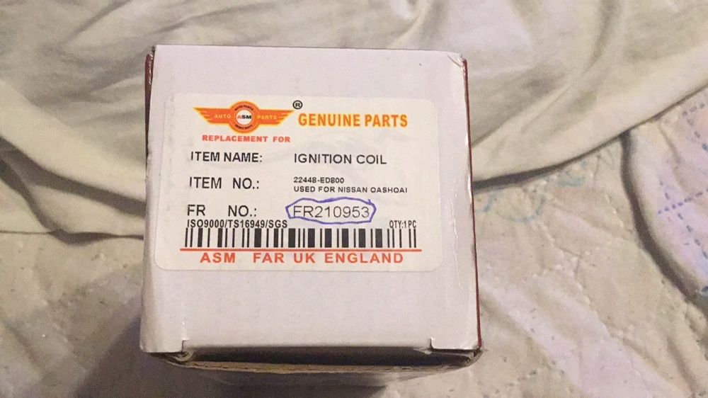 Новая катушка зажигания FR210953 Nissan QASHQAI 22448-ED800 Note 1,6