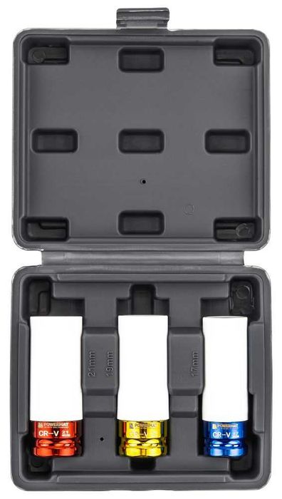 POWERMAT Zestaw Nasadek Udarowych Do Felg 17/19/21mm 3szt. PM1378
