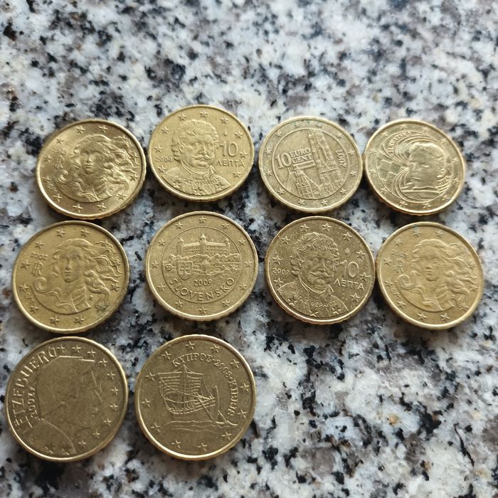 8 lotes se moedas de € ver fotos sff