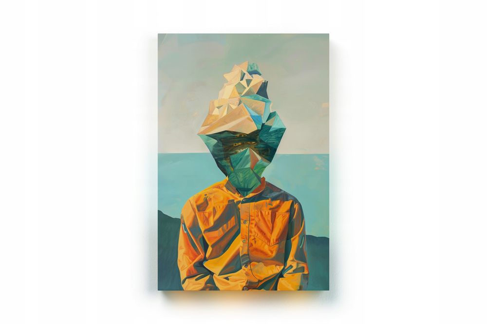 Nowoczesny Obraz na Płótnie - Abstrakcyjny Portret Kobiety 50x70 cm