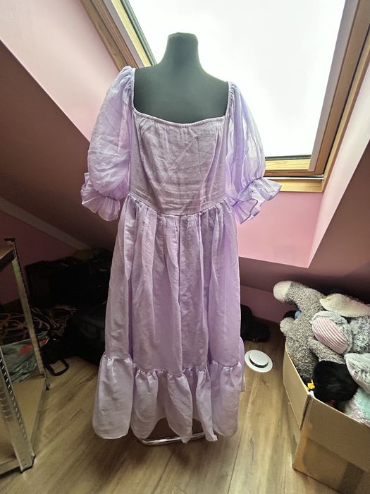 Suknia shein plus size wróżka falbany sukienka na wesele urodziny