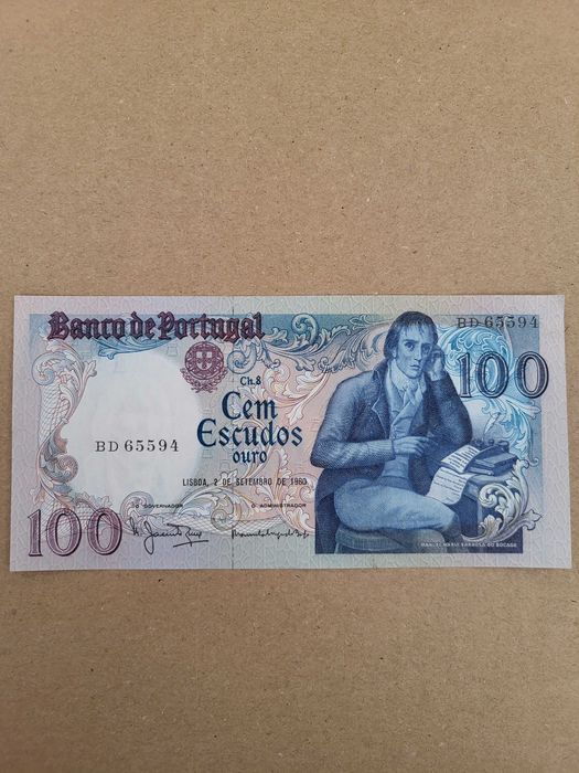 Nota Cem Escudos - Manuel Maria Barbosa Du Bocage - 02/09/1980