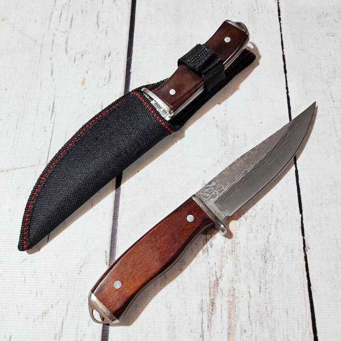 Туристичний мисливский ніж Damascus Knives Steel D3 Дамаск 21см,ножни
