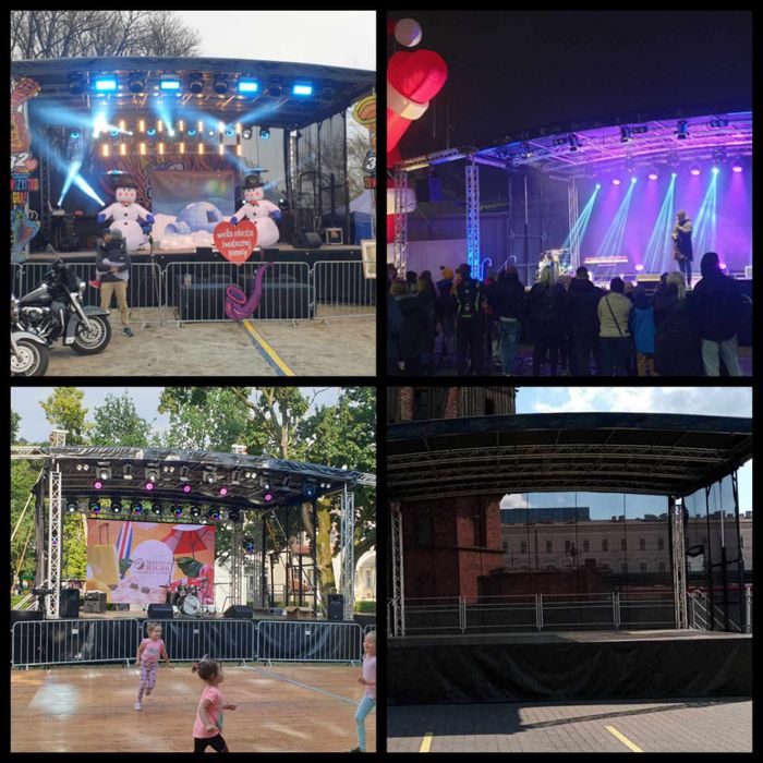 Scena  podesty  nagłośnienie  oświetlenie agregaty realizacja-wynajem