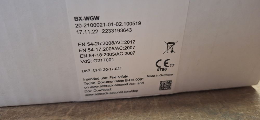 Schrack Seconet BX-WGW.