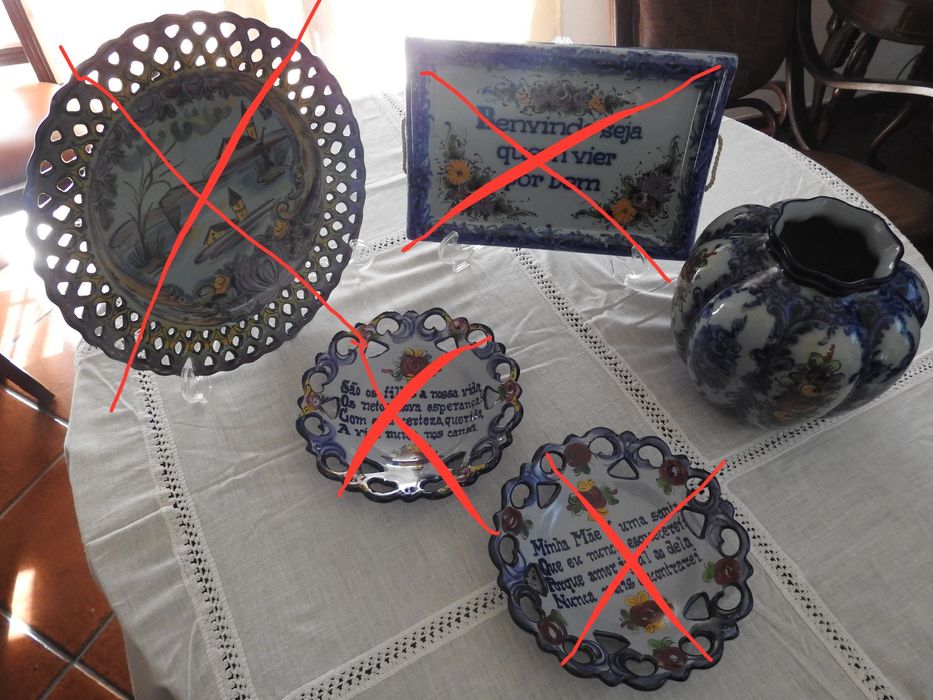 Peças antigas decorativas Faiança Alcobaça -  BAIXA DE PREÇO