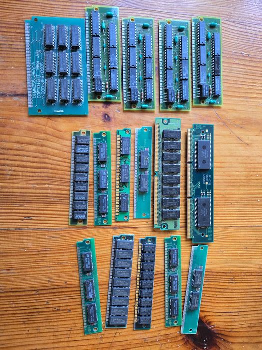 Stare pamięci retro RAM 386 486 apple simm VRAM
