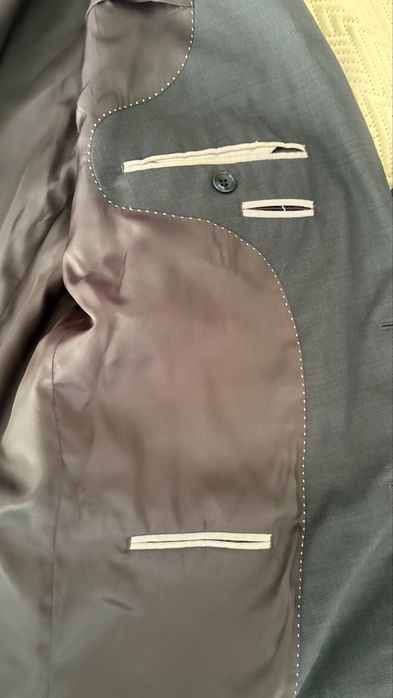 Fato Dustin Azul Marinho Lã Woolmark Tam 56