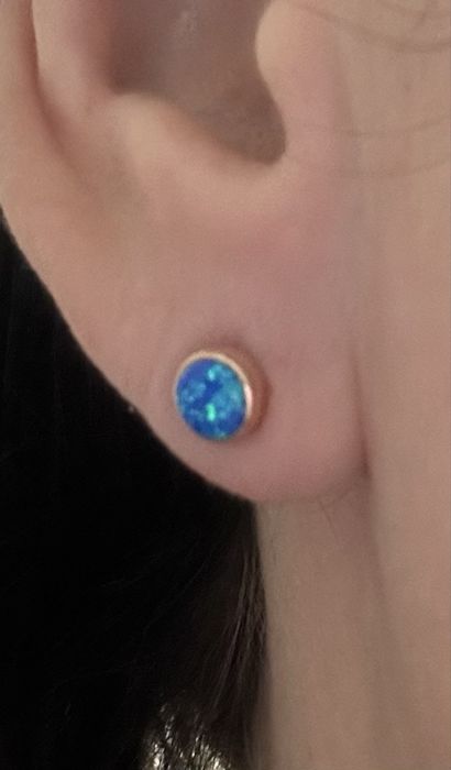 Акція! Сережки - гвіздочок з опалом 1.08г золото 585 проба