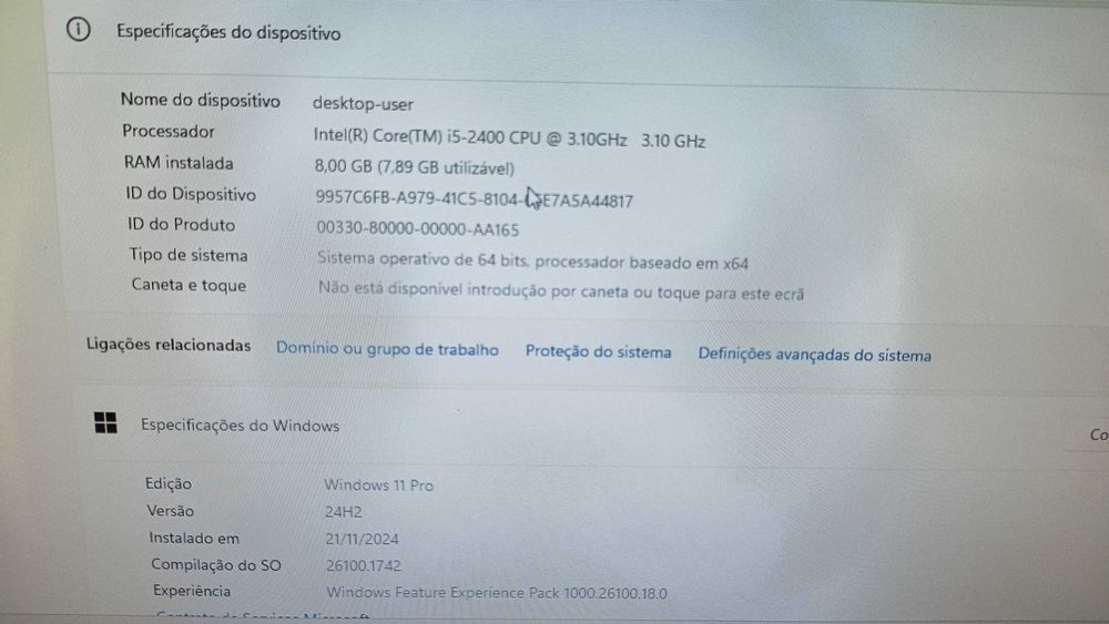 Computador Desktop HP + Monitor 17" LG - Completo